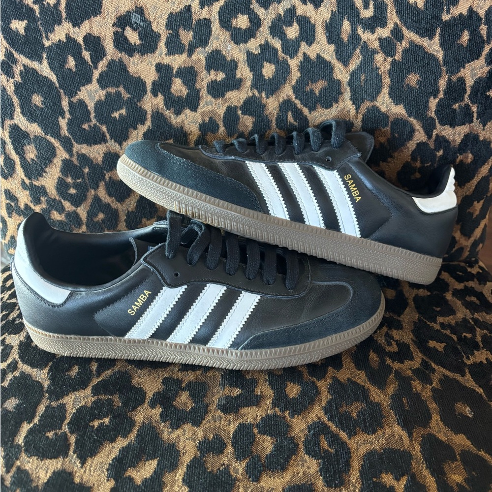 Adidas Samba Black with White Stripes